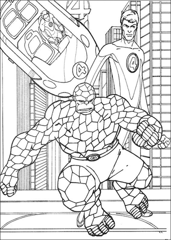 The fantastic four coloring page free printable coloring pages