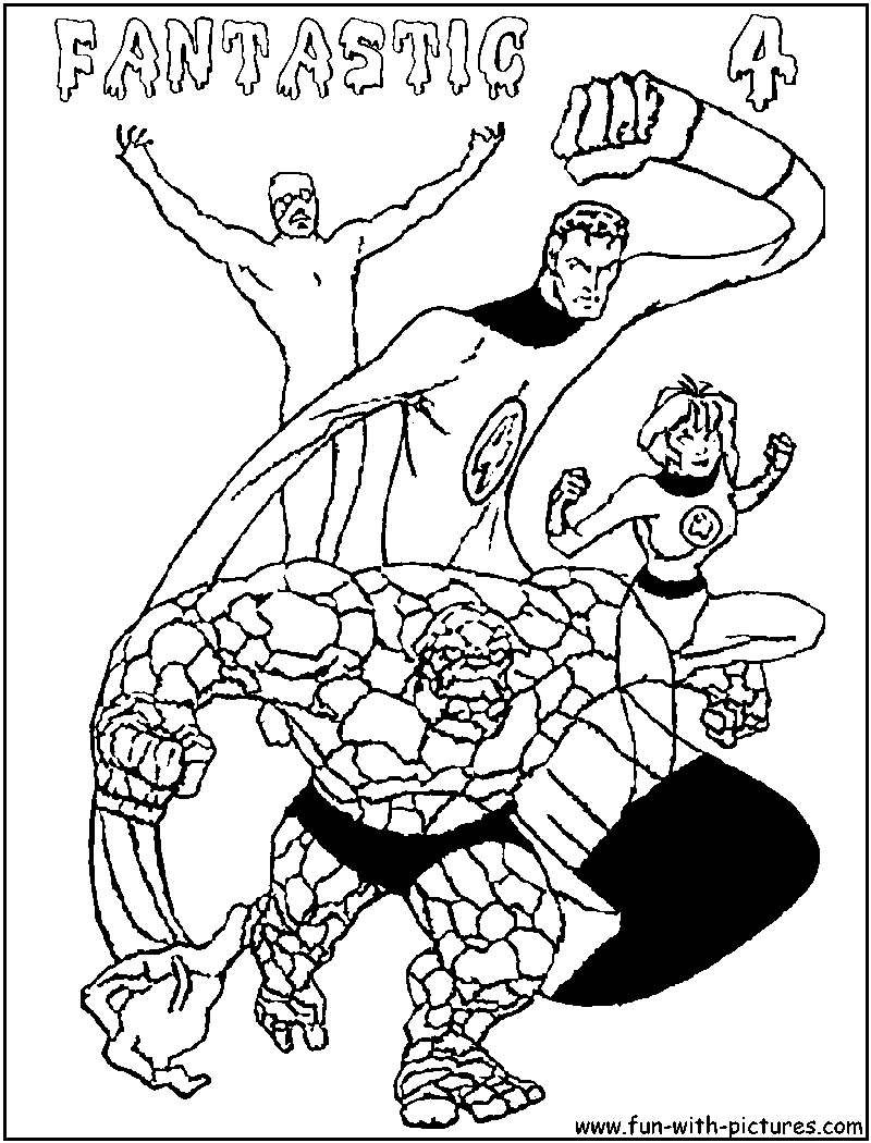 Fantastic four coloring page