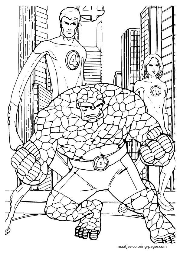 Fantastic four coloring pages