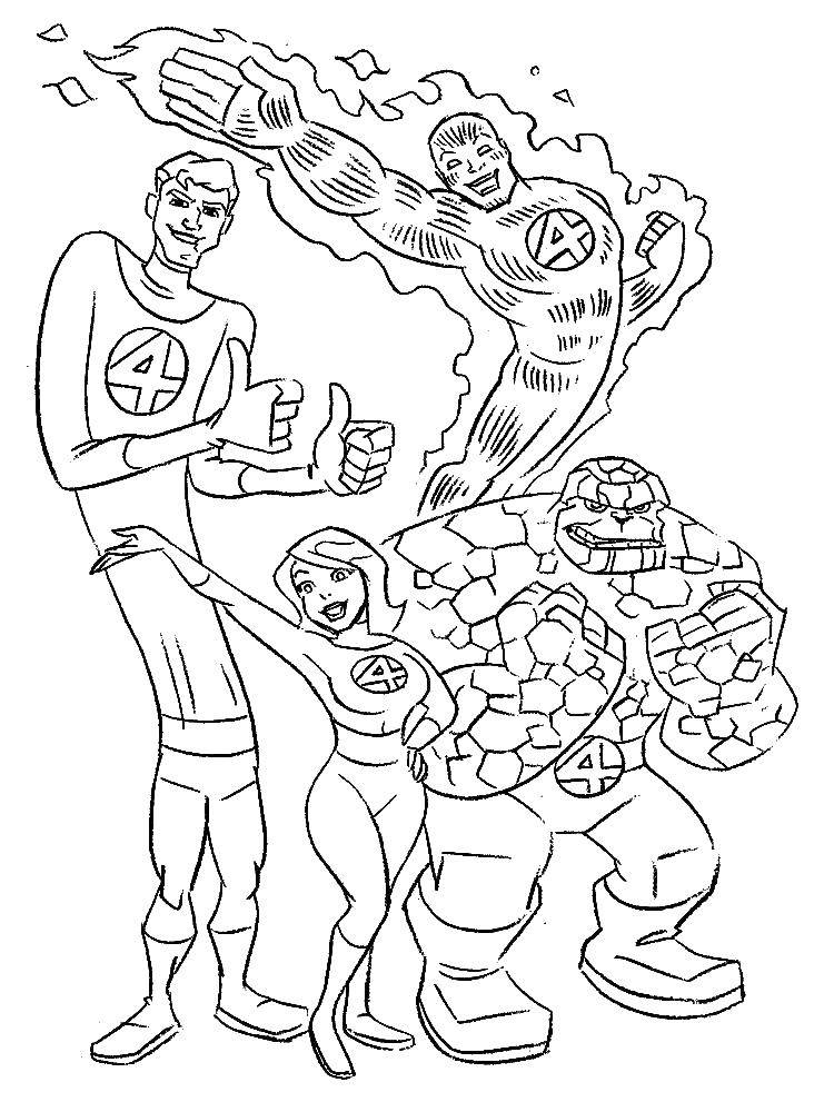 Online coloring pages heroes coloring heroes fantastic four comics