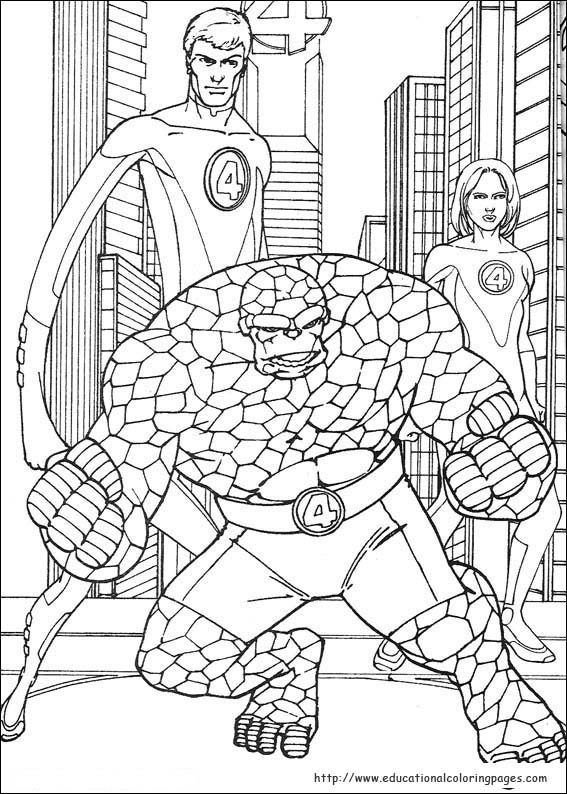 Fantastic four coloring pages