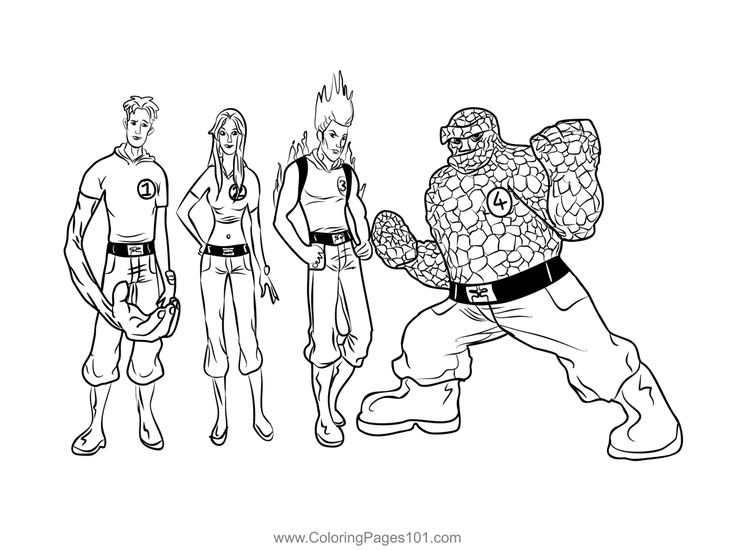 Fantastic four coloring page coloring pages printable coloring pages color