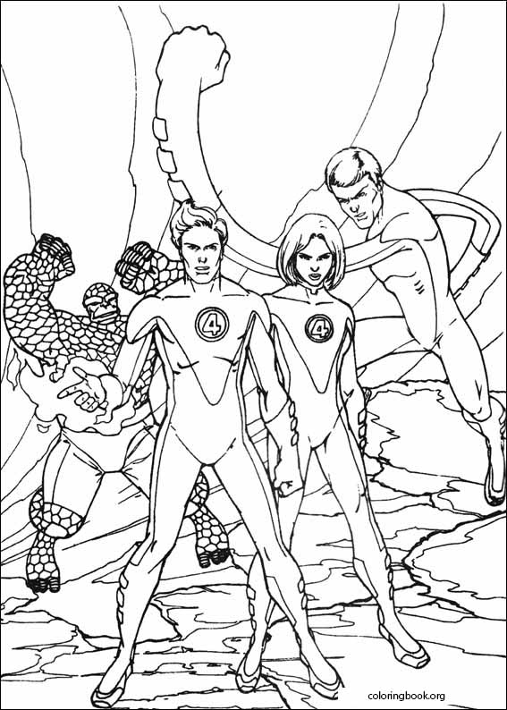 Fantastic four coloring page