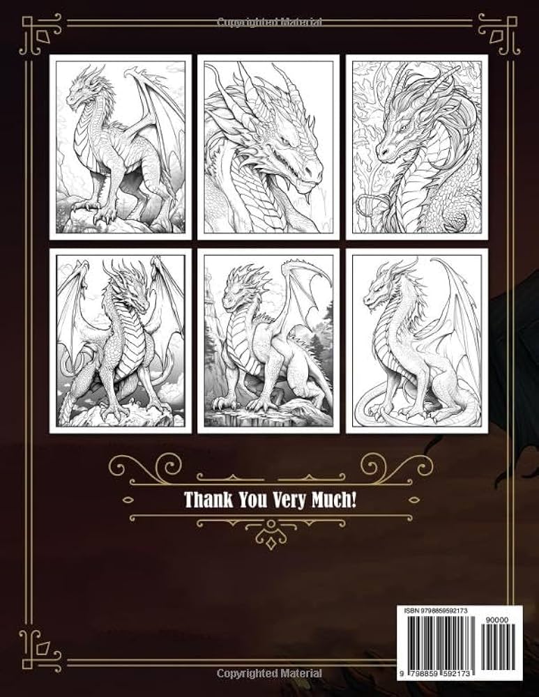 Awesome dragons coloring book mythical creatures and fantasy coloring book for adults dragon coloring book for adults and teens relaxation fischer ava books