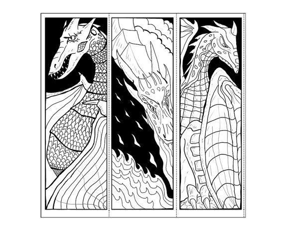 Zendoodle diy bookmarks dragons digital download adult loring printable bookmark zentangle inspired digital artwoâ dragon bookmark dragon diy bookmarks