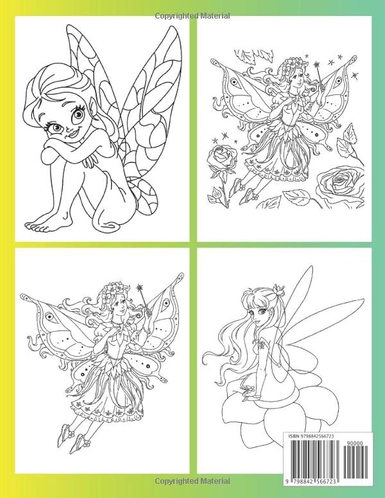 Fairy coloring book for kids ages