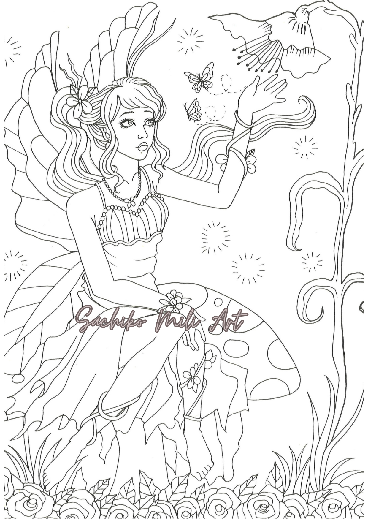 Fantasy coloring pages by sachiart on
