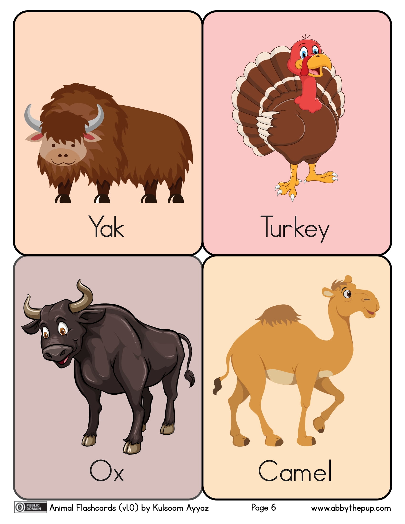 Farm animal flashcards free printable papercraft templates
