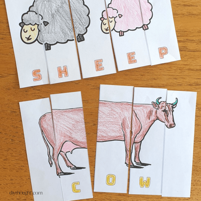 Farm animal learning puzzles