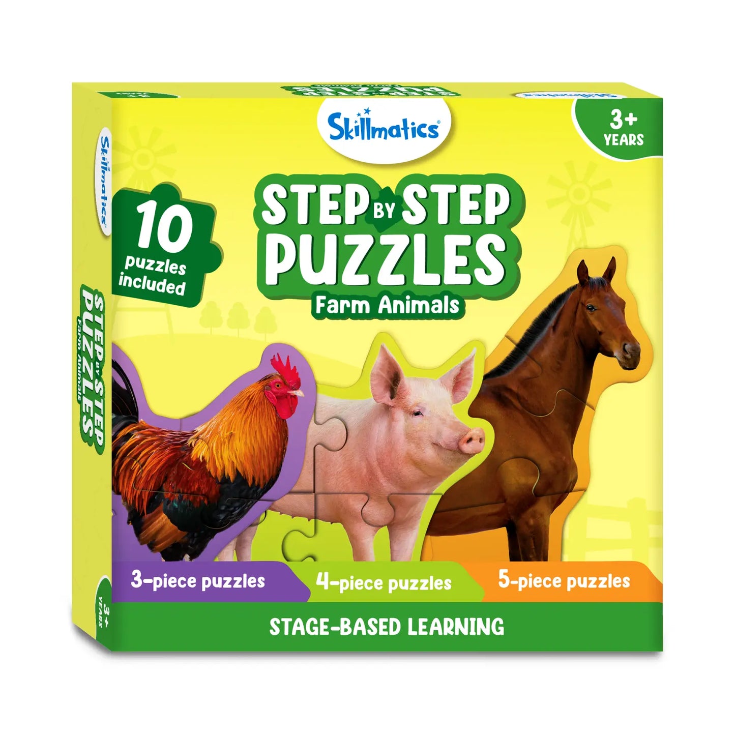 Step by step puzzle farm animals ages â skillmatics