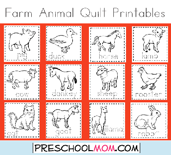 Farm preschool printables farm animal coloring pages farm animals pictures farm animal quilt