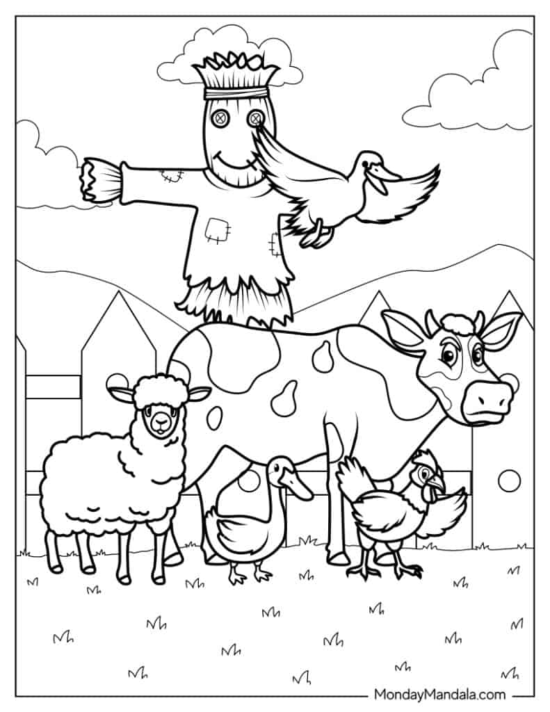 Farm animals coloring pages free pdf printables