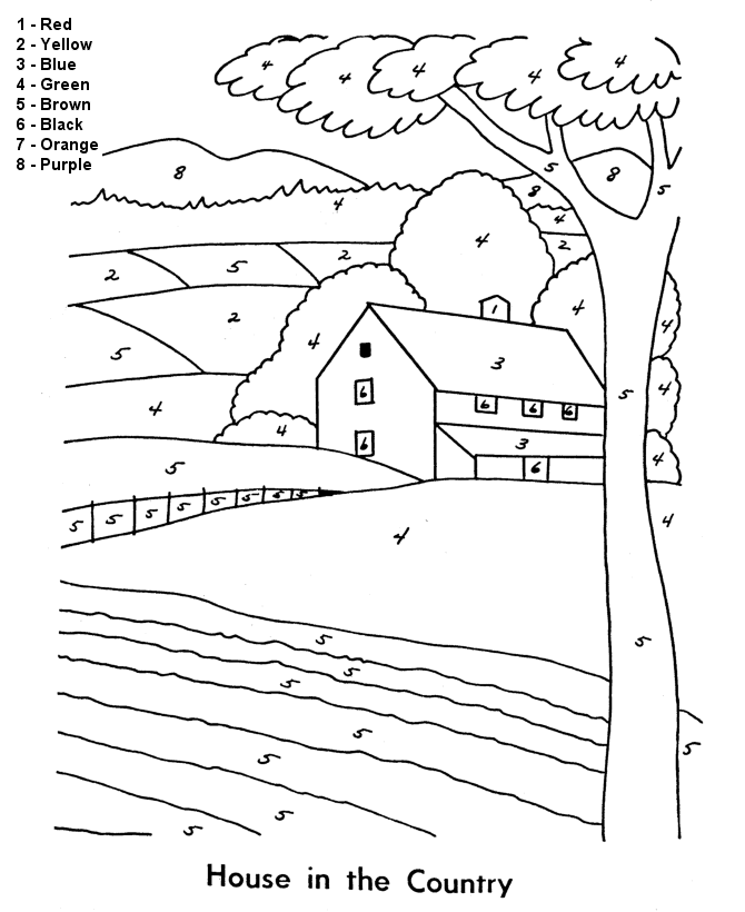 Color by number coloring page easy beginner follow the color numbers to color