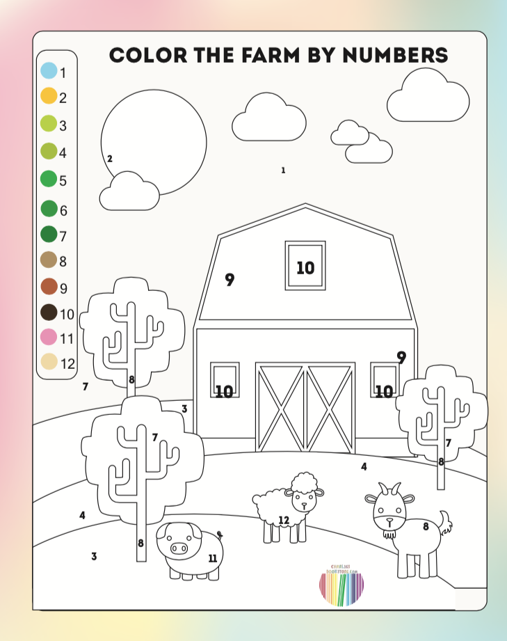 Color by number farm â charlies bookstore