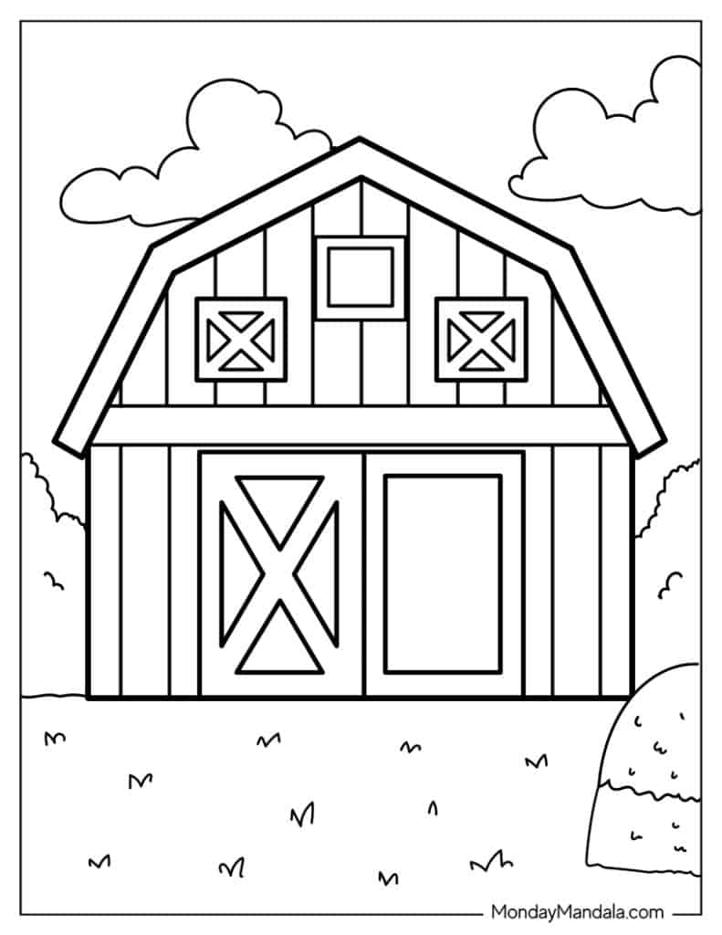 Farm coloring pages free pdf printables