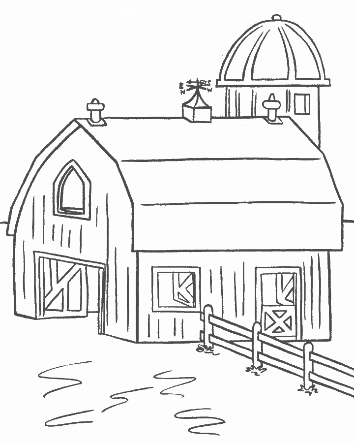 Colorful farmhouse coloring pages