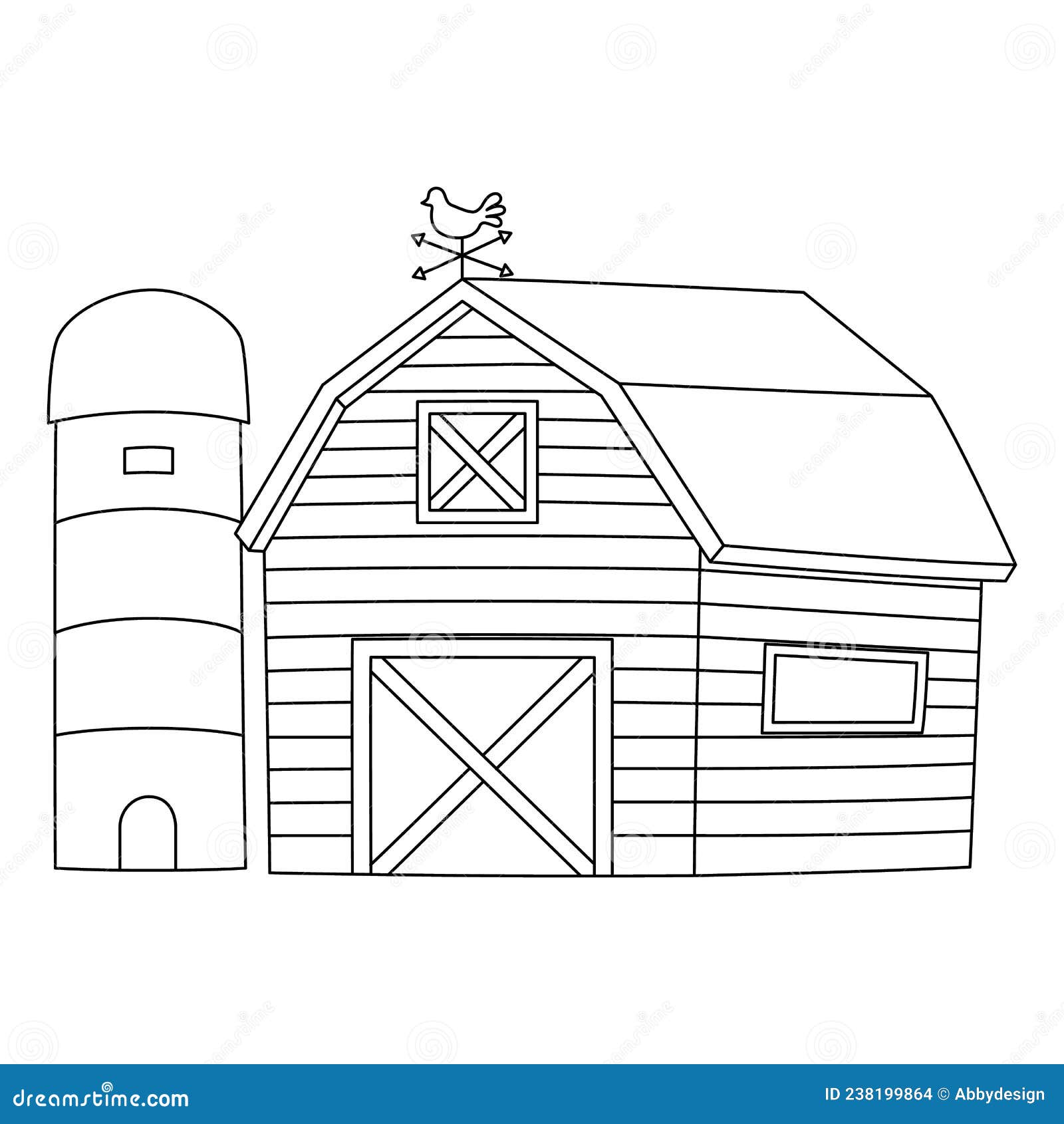 Farmhouse coloring page isolated for kids stock vector