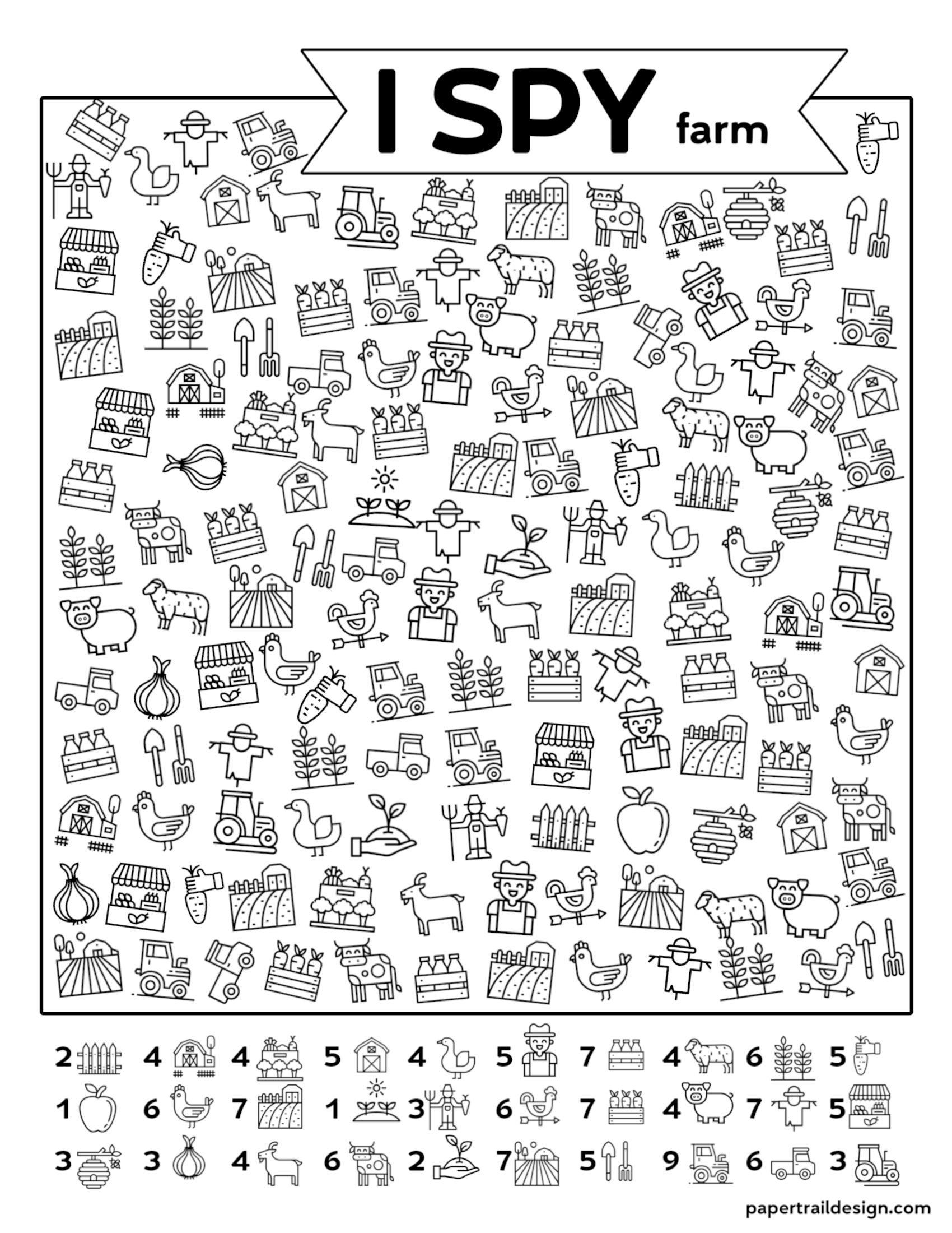 Free printable farm i spy activity