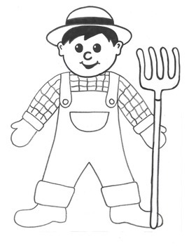 Farmer craft writing template and coloring page by anna morgan