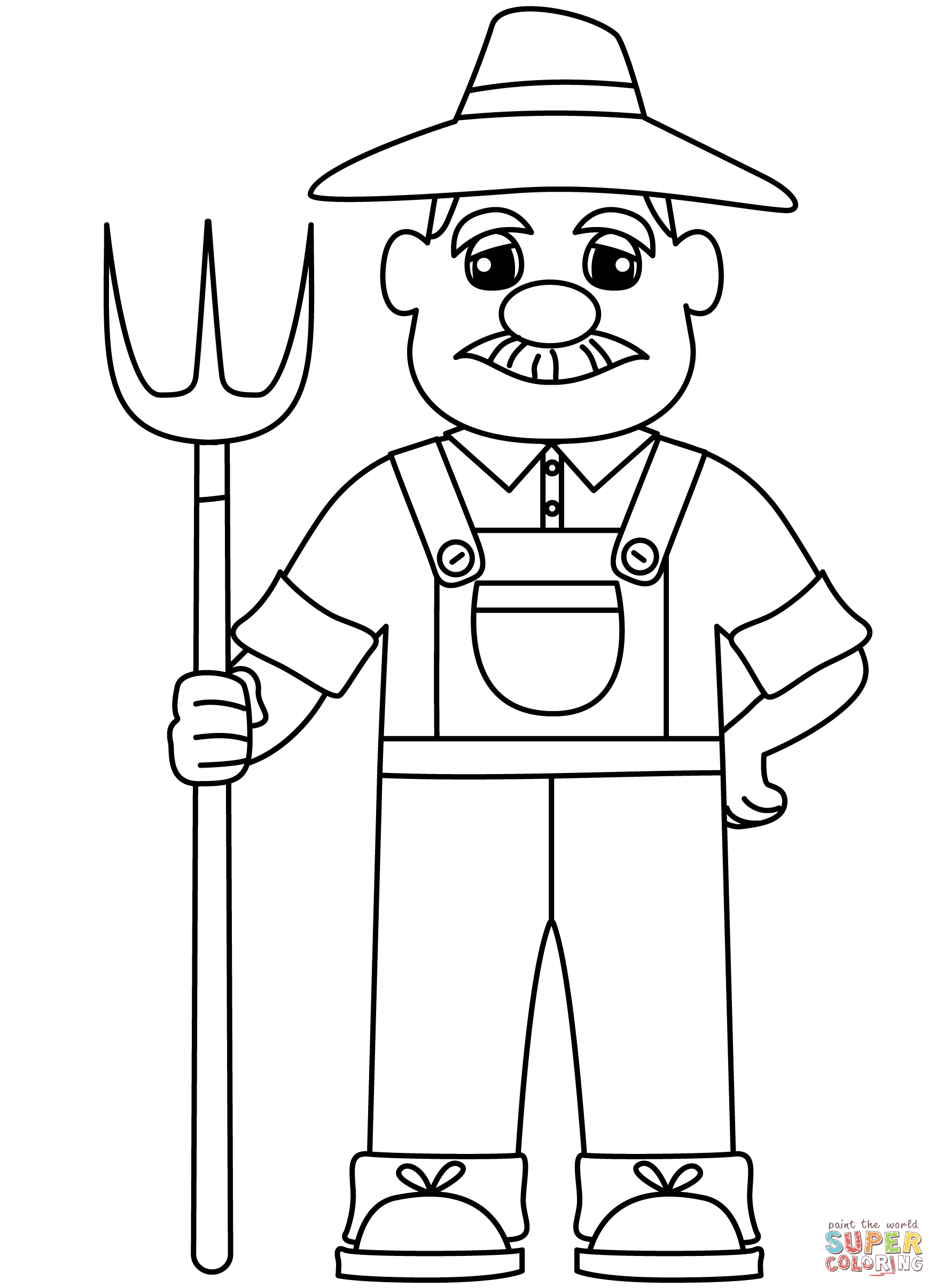 Farmer coloring page free printable coloring pages