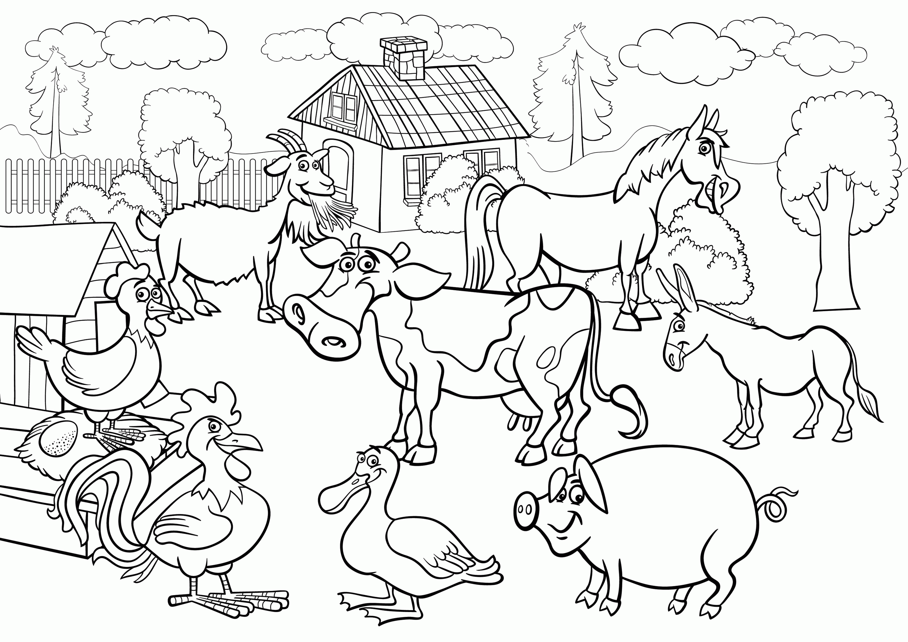 Coloring pages on the farm coloring pages