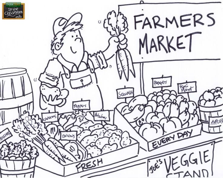 Free printable farmers market coloring pages