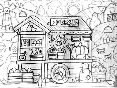 Farm market scene by alex krugli on