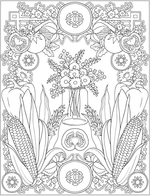 Farmers market coloring pages â
