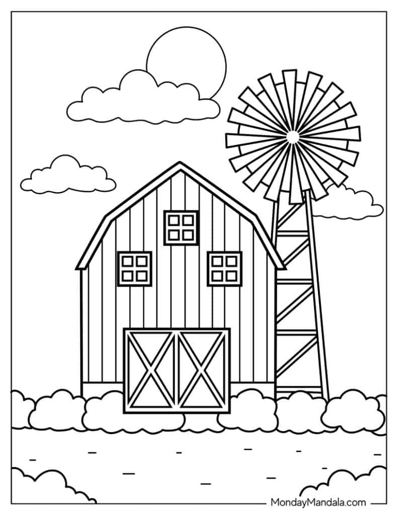 Farm coloring pages free pdf printables