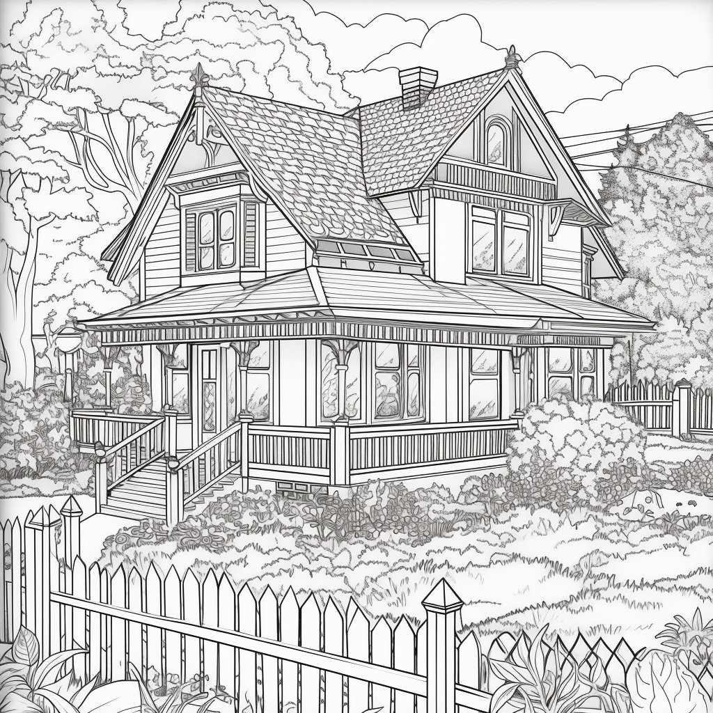 Farm house coloring page