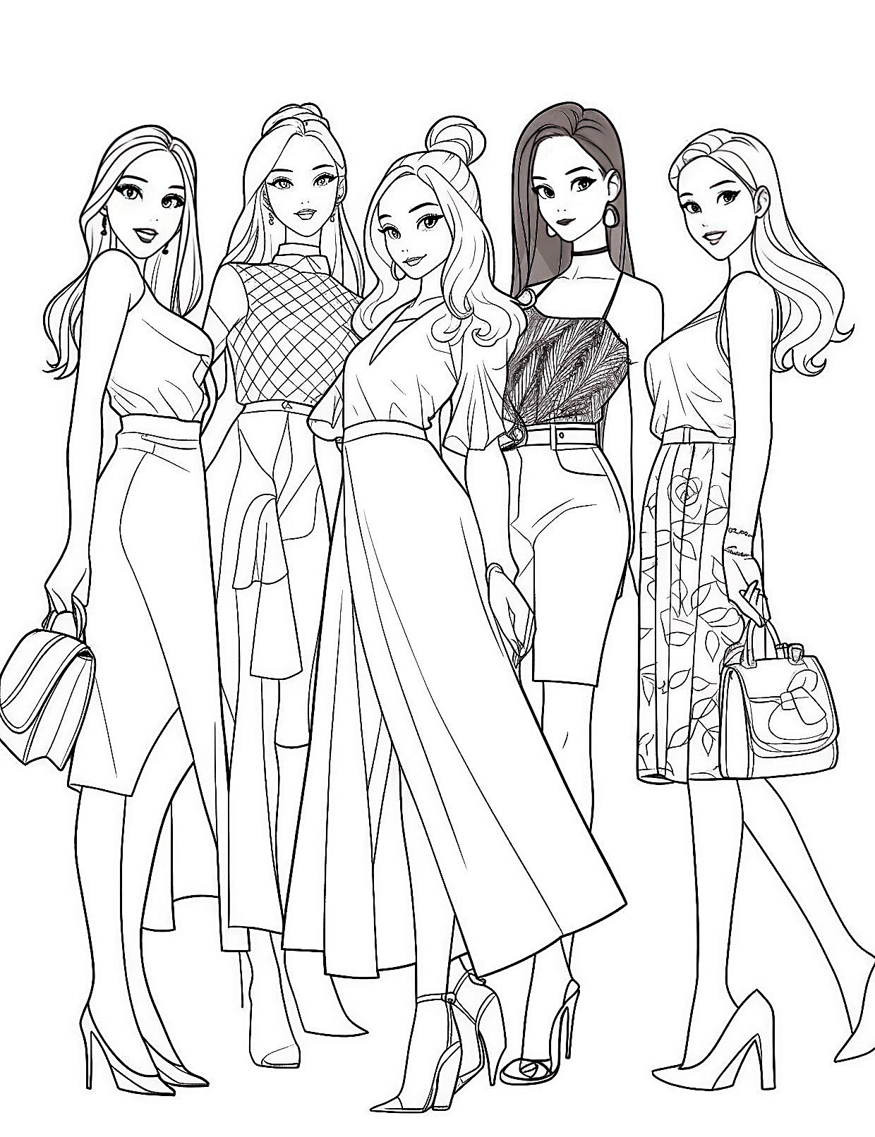 Barbie coloring pages for kids and adults