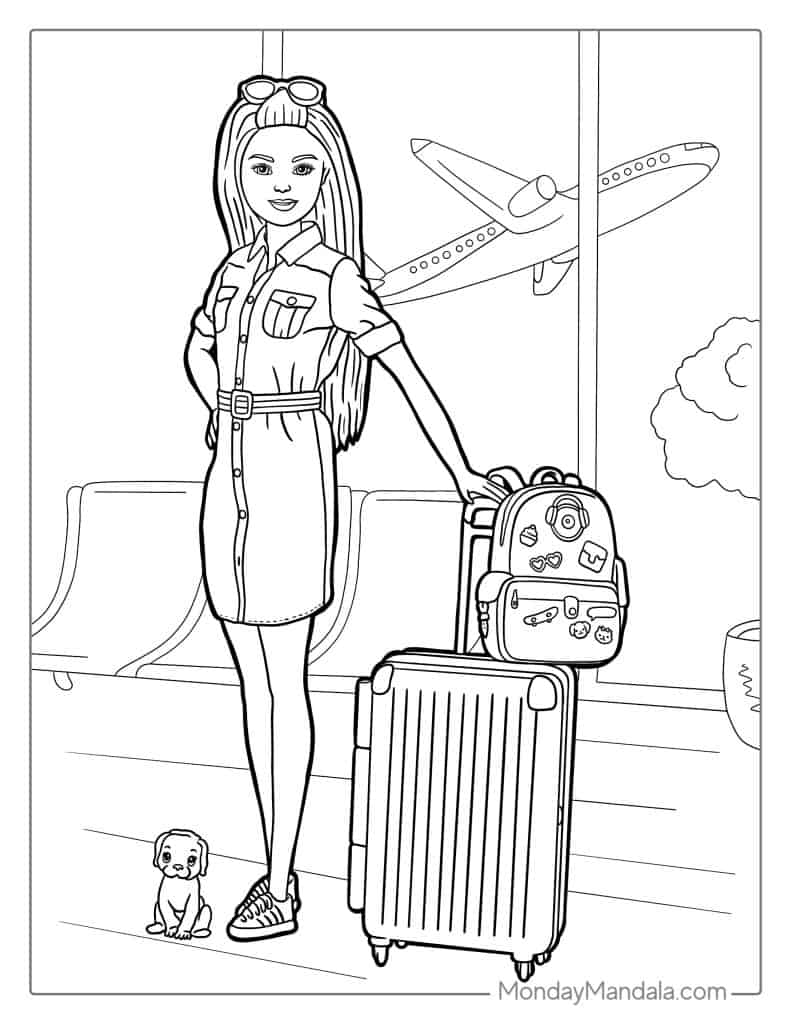 Barbie coloring pages free pdf printables