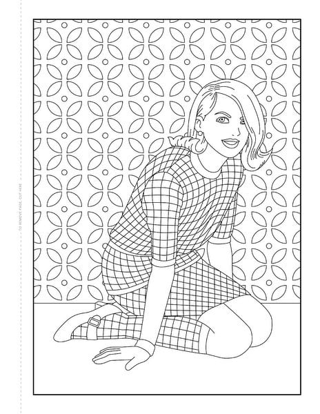 Vintage fashion from the s adult coloring book pages of retro s clothing for women