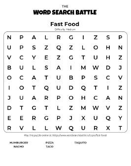 Fast food word search