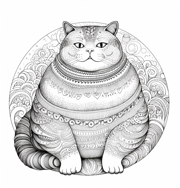 Fat cat coloring pages pictures