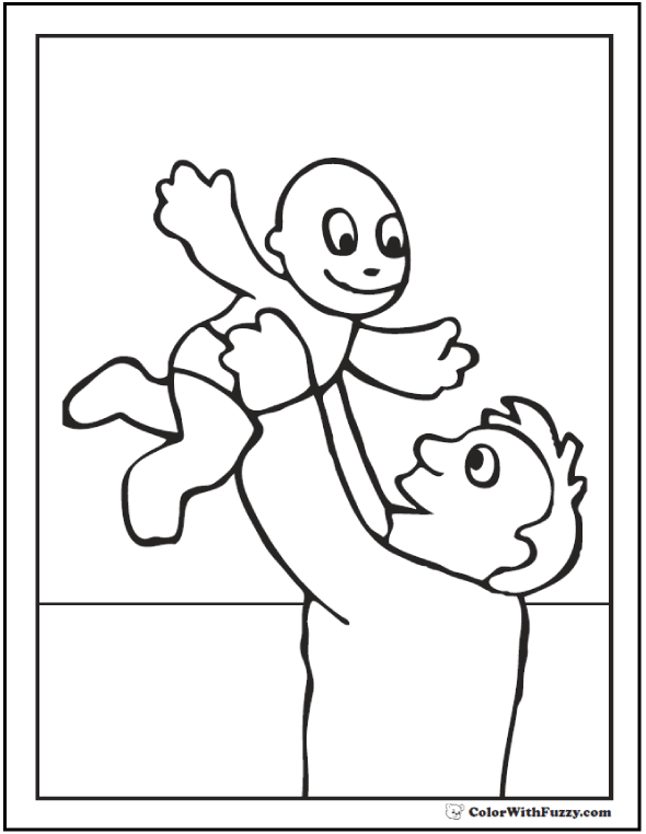 Father and son coloring page upsy daisy