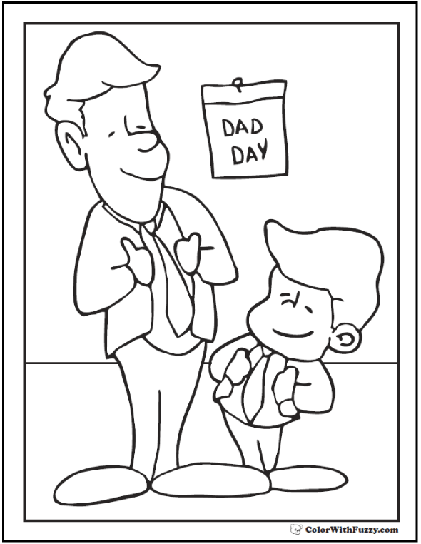 Coloring page fathers day