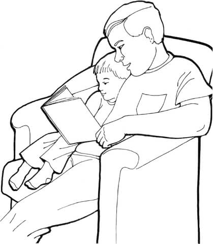 Father with his son coloring page free printable coloring pages