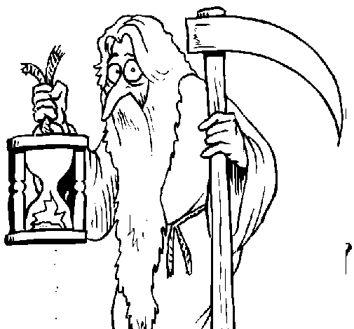 Father time coloring page