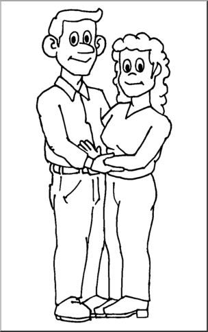 Clip art family mother father coloring page i