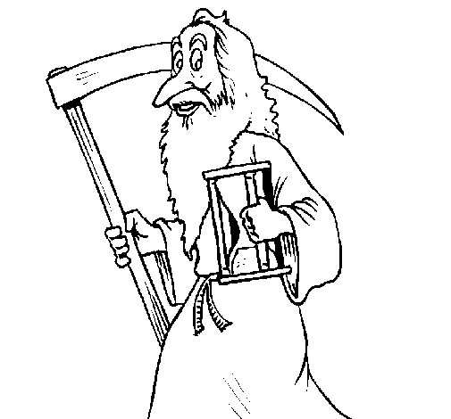 Old father time coloring page