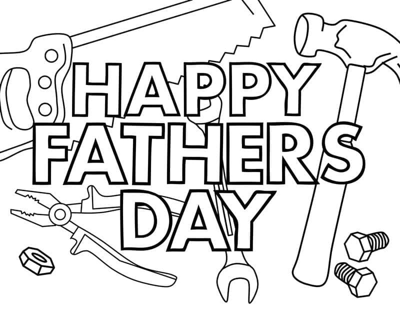 Happy fathers day coloring page