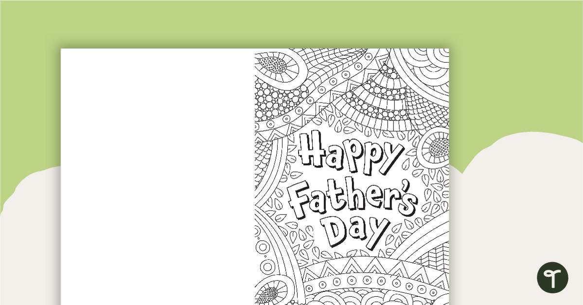 Fathers day card â mindful coloring teach starter