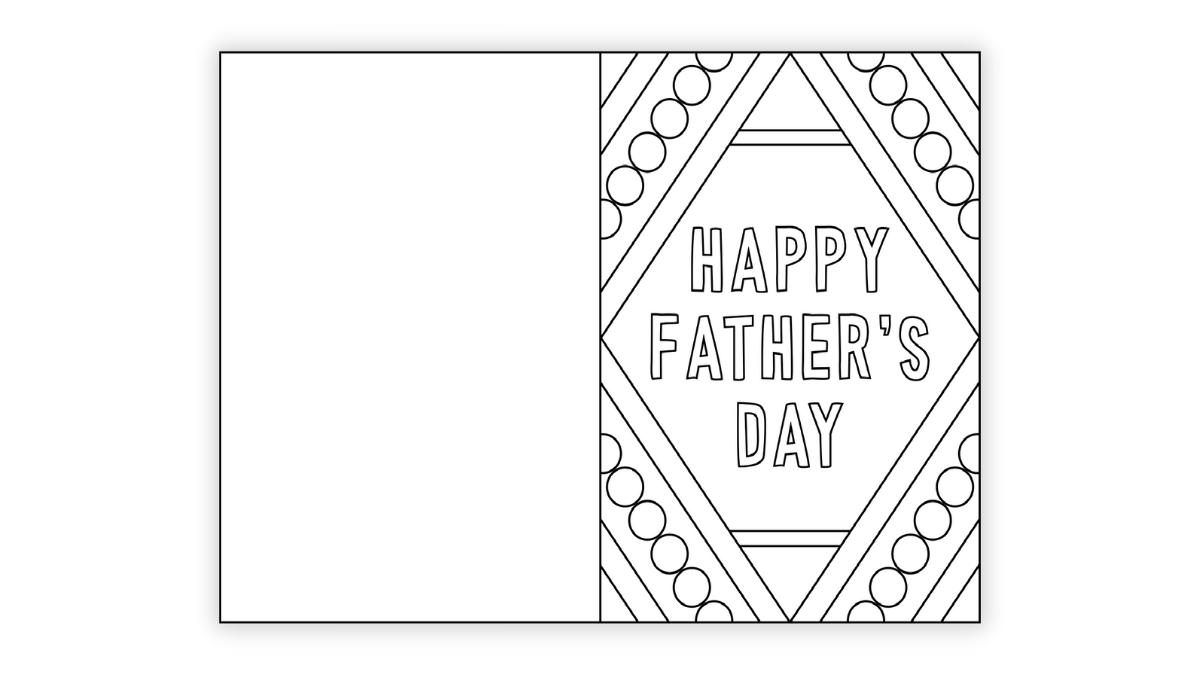 Free printable fathers day card to colour