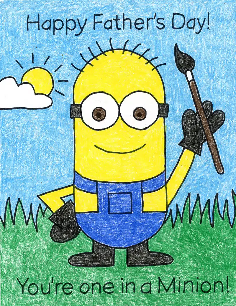 Easy fathers day card idea and fathers day coloring page