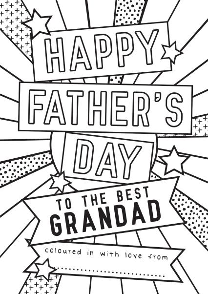 Cute colour in fathers day card