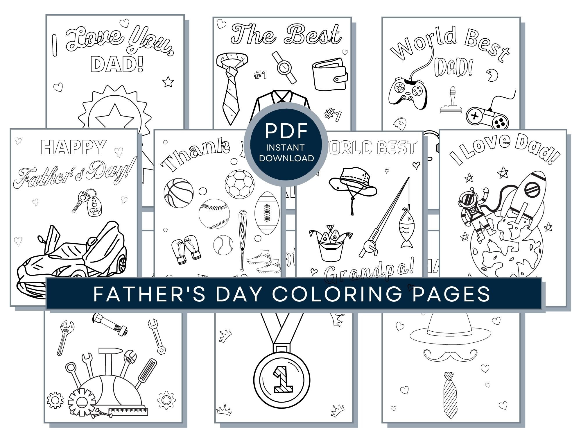Fathers day coloring page fathers day printables