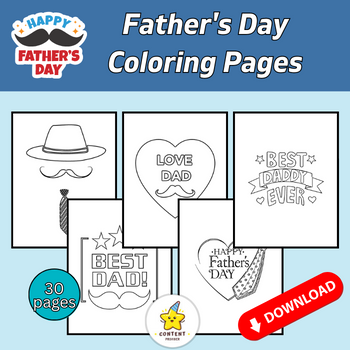 Fathers day coloring pages pdf png formats made by teachers