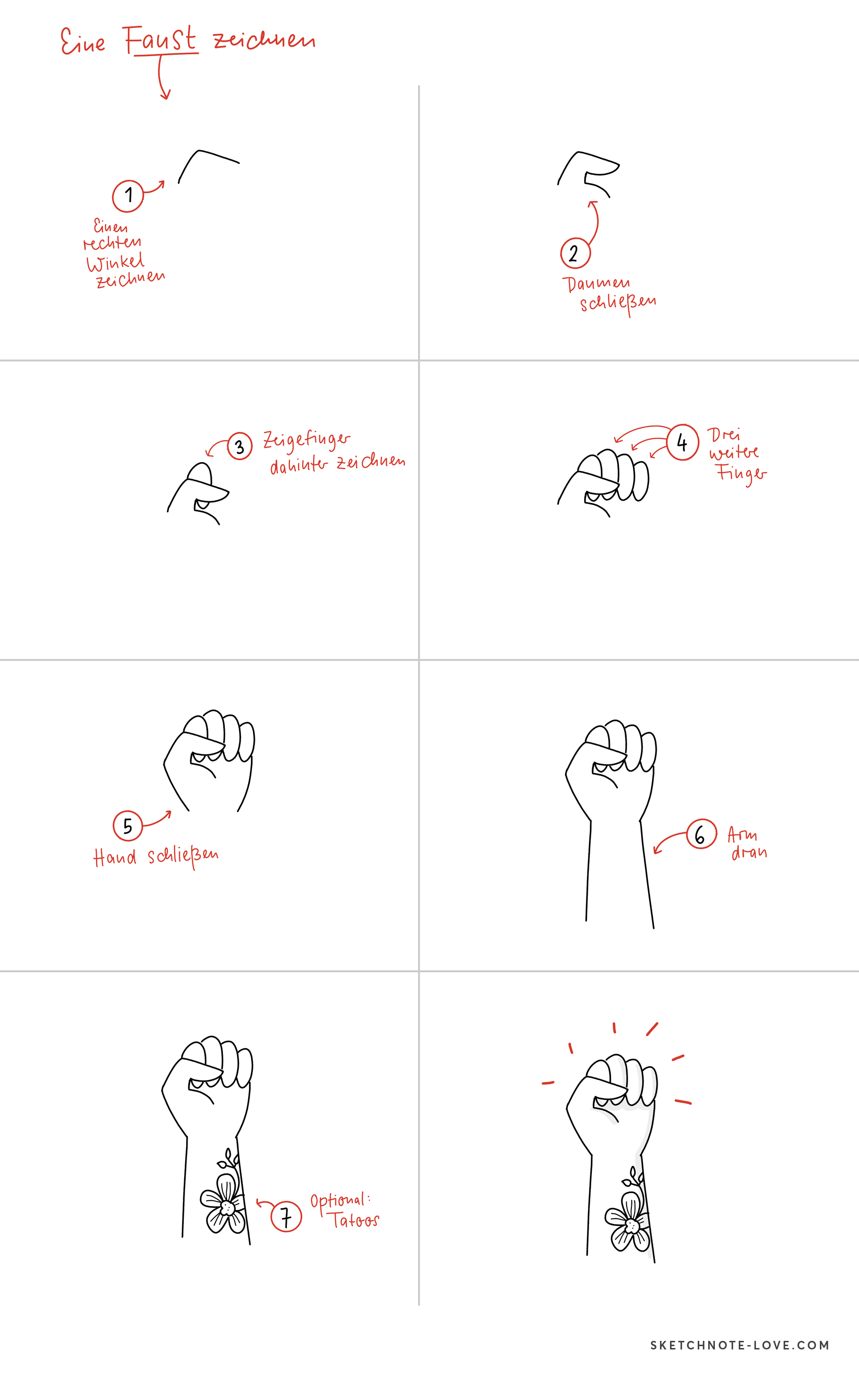 How to draw eine faust zeichnen