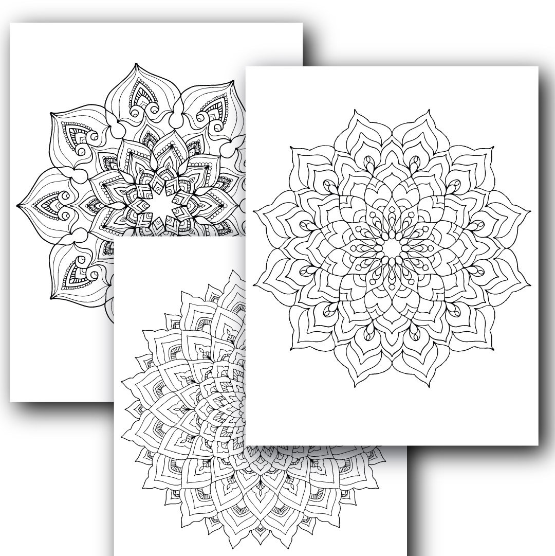 Mandala coloring book for adults instant download pdf